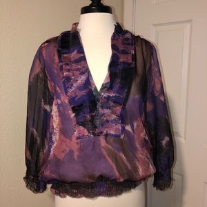 Watercolor sheer blouse